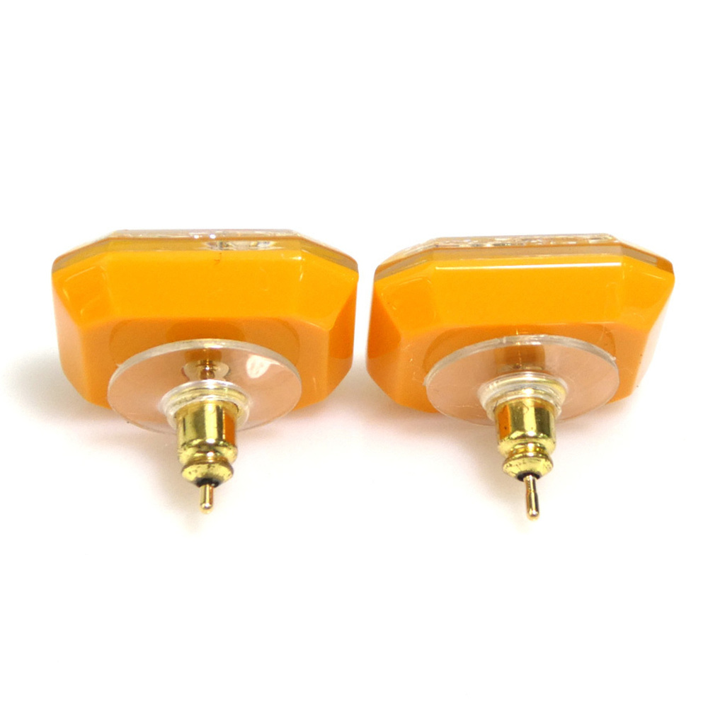 CHANEL Yellow Logo Earrings - Picture 4 of 8